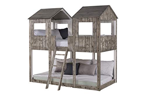 DONCO Twin Tower Bunk Bed BUNKBED, TWIN/TWIN, Ru...