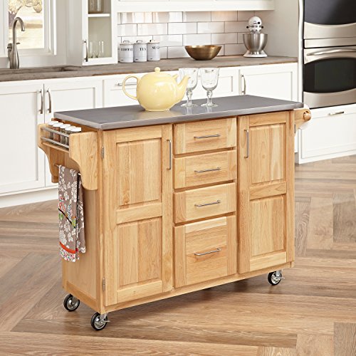 Home Styles Kitchen Cart na may Breakfast bar at Stainl...