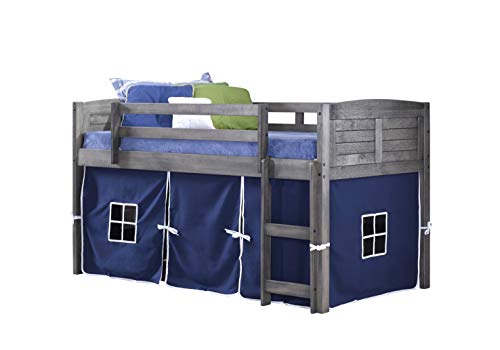 Donco Kids 790-AAG-750C-TB Louver Low Loft Bed na may A...