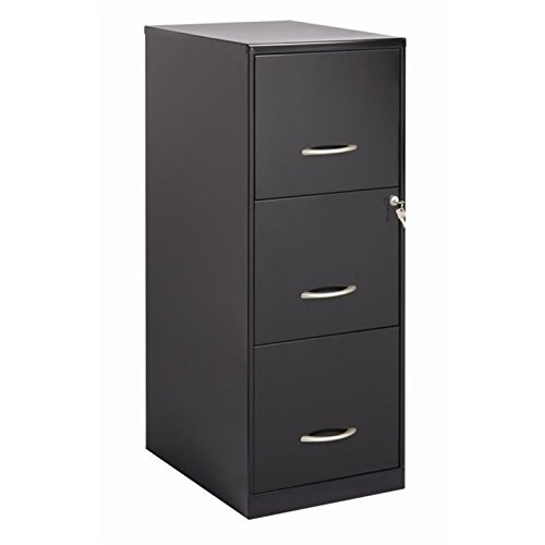 Bowery Hill 3 Drawer Metal Letter File Cabinet sa Black