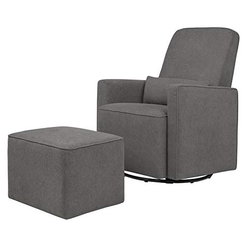 DaVinci Olive Upholstered Swivel Glider na may Ottoman