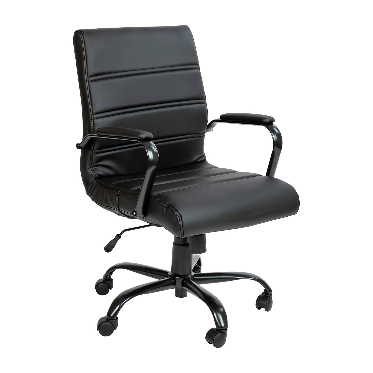 Flash Furniture Mid-Back Desk Chair - Black LeatherSoft...