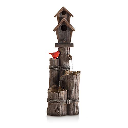 Alpine Corporation 35' Tall Outdoor 3-Tier Birdhouse Wa...