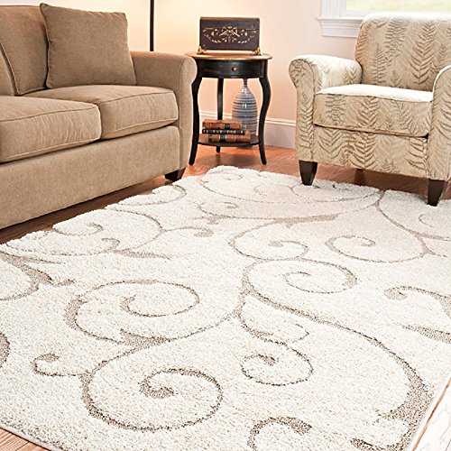 Safavieh Ultimate Cream / Beige Shag Rug (Rectangular 6...