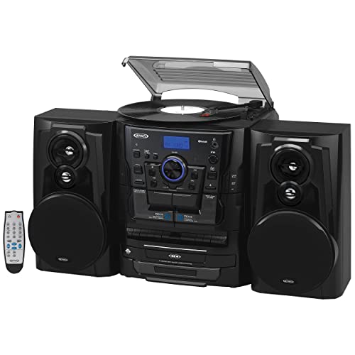 JENSEN JMC-1250 Bluetooth 3-Speed Stereo Turntable Musi...