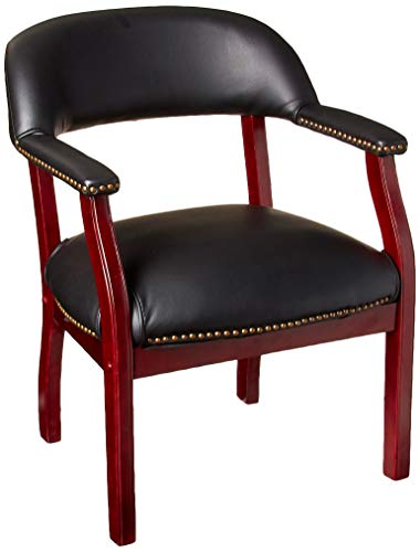 Boss Office Products Si Captain's Chair in Black Vinyl