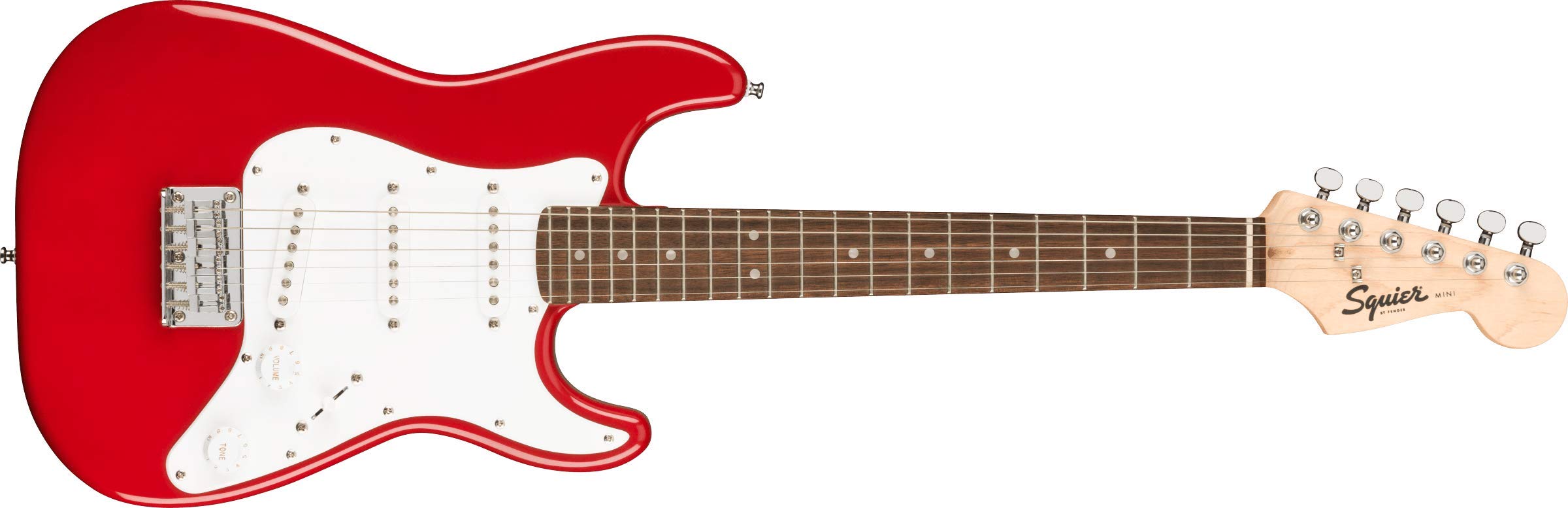 Squier Mini Strat Electric Guitar- Dakota Red na may La...