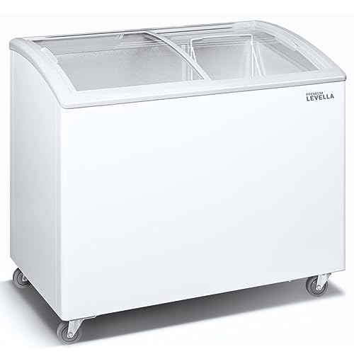 PremiumLevella Chest Freezer na may Curved Glass Top