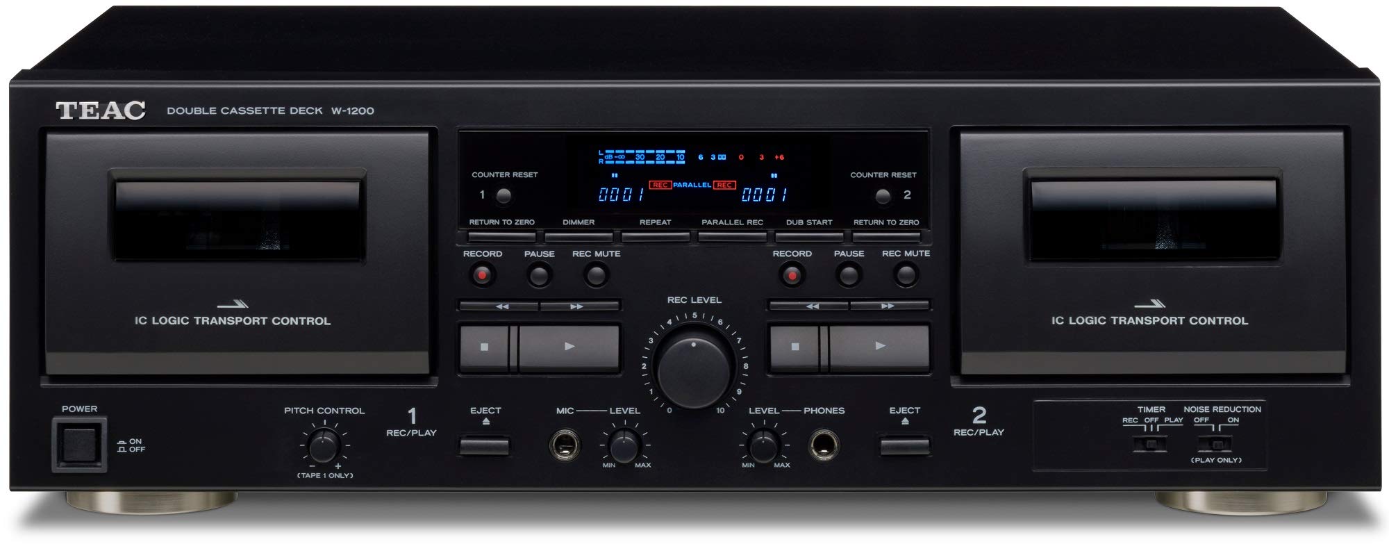 Teac W-1200 Dual Cassette Deck na may Recorder/ USB/ Pi...