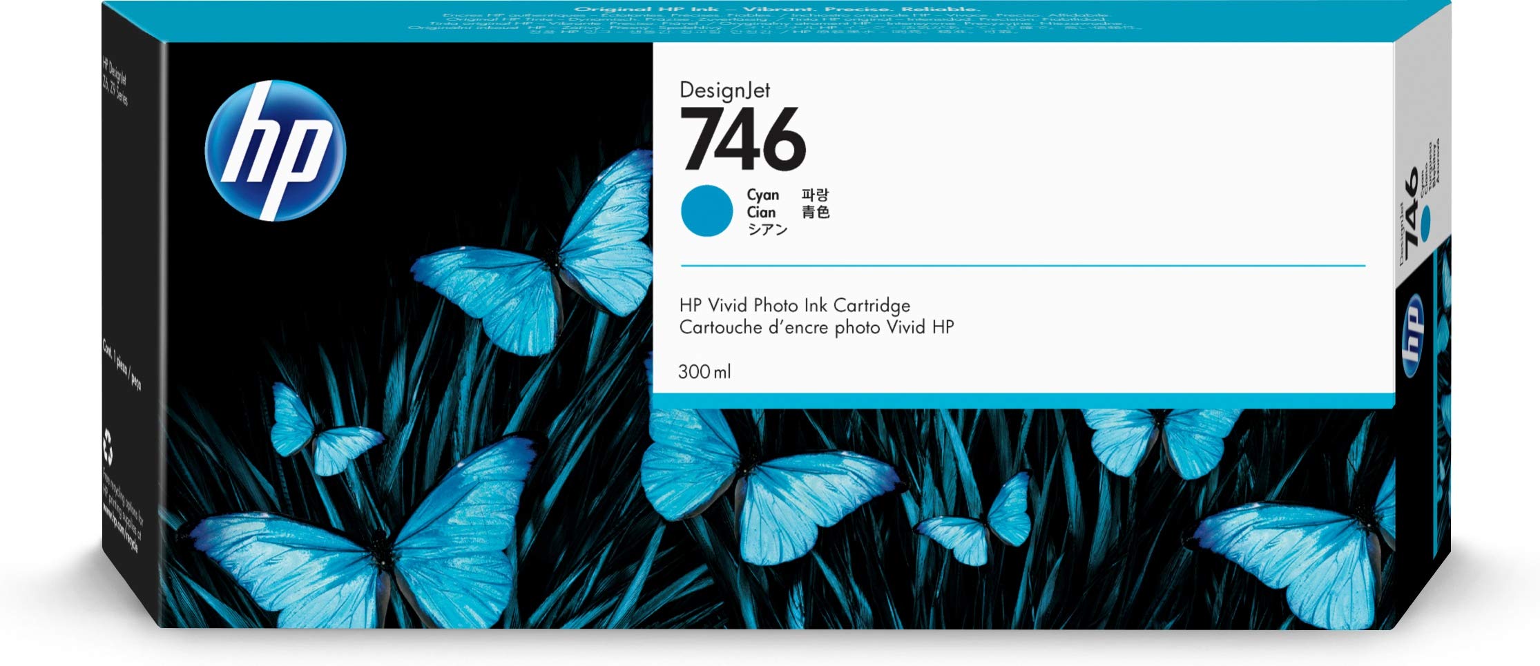 HP 746 Cyan 300-ml Genuine Ink Cartridge (P2V80A) para ...