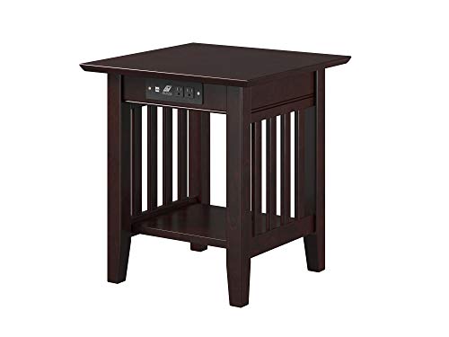 Atlantic Furniture Mission End Table na may Charging St...