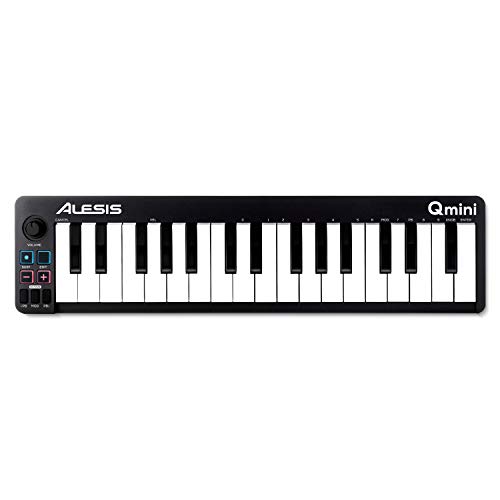 Alesis Qmini - Portable 32 Key USB MIDI Keyboard Controller na may Velocity Sensitive Synth Action Keys at Music Production Software na Kasama