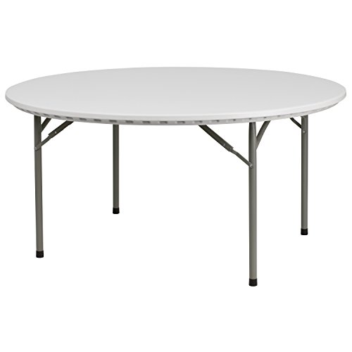 Flash Furniture 60'' Round Granite Plastic Folding Tabl...