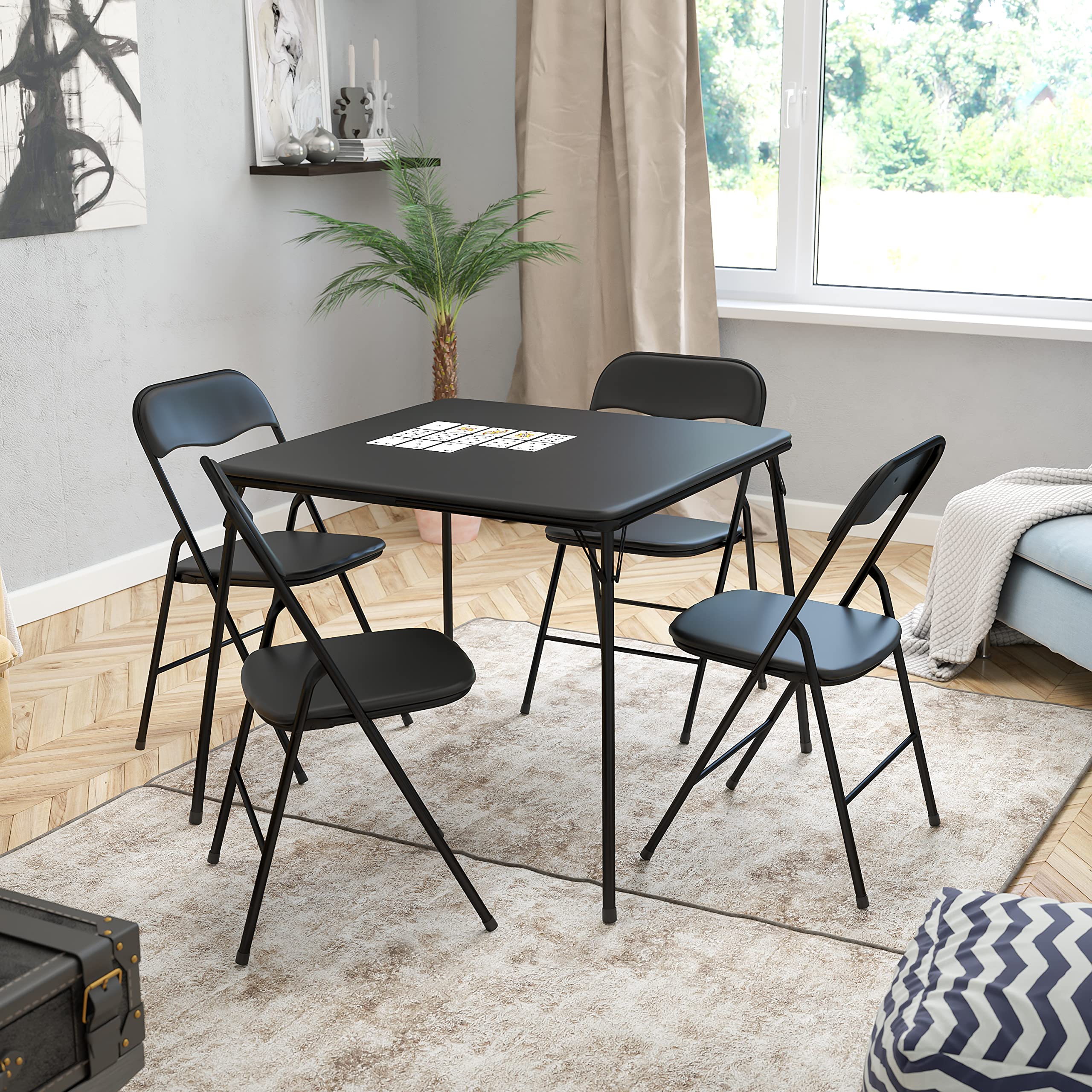 Flash Furniture 5 Pirasong Black Folding Card Table at ...