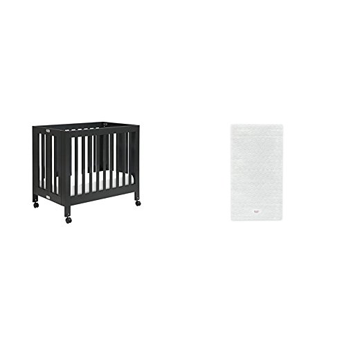 Babyletto Origami Mini Crib sa Black at Pure Cor...