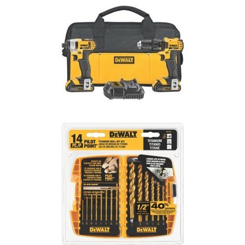 DEWALT DCK280C2 20-Volt Max Li-Ion 1.5 Ah Compact Drill...