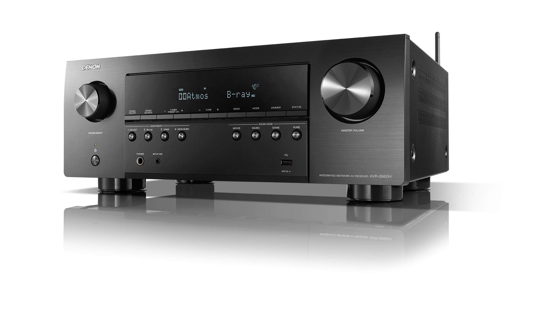 Denon AVR-S970H 8K Ultra HD 7.2 Channel (90Watt X 7) AV Receiver 2022 Modelo