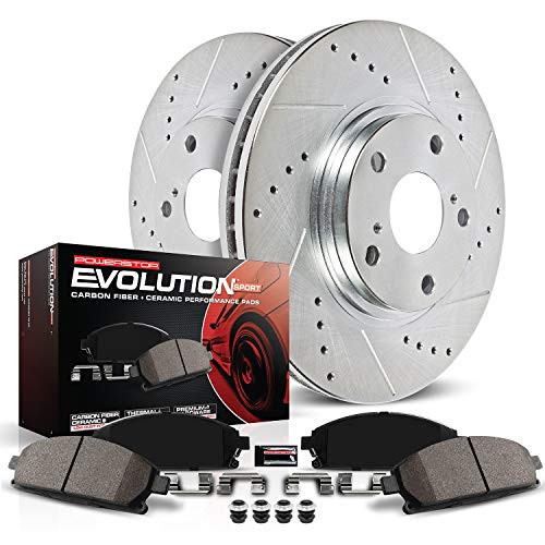 Power Stop K2009 Front Brake Kit na may Drilled/Slotted...