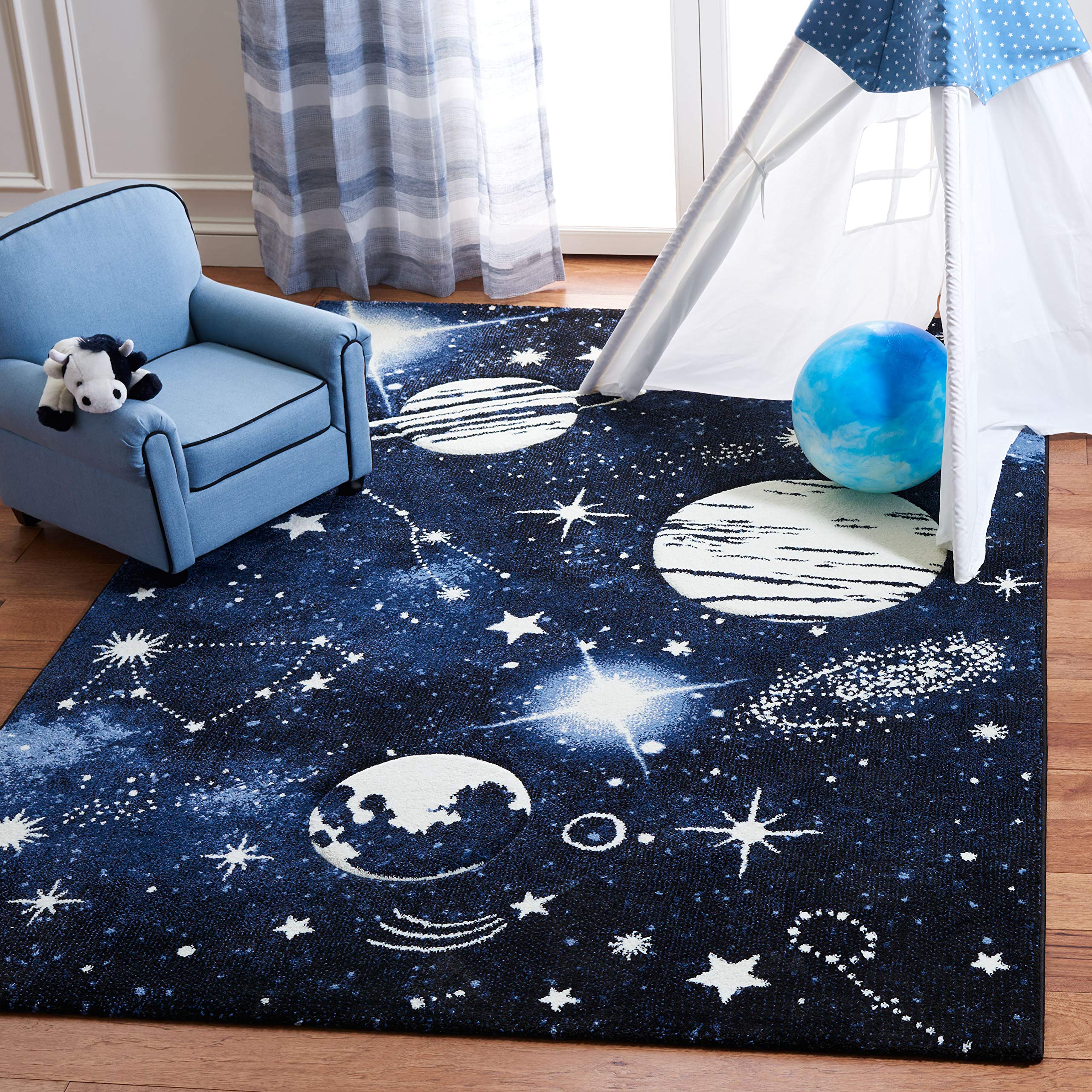 Safavieh Carousel Kids Collection 5'3' Square Dark Blue...