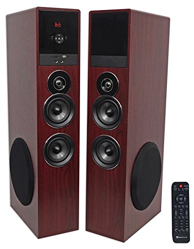 Rockville TM80C Cherry Powered Home Theater Tower Speak...