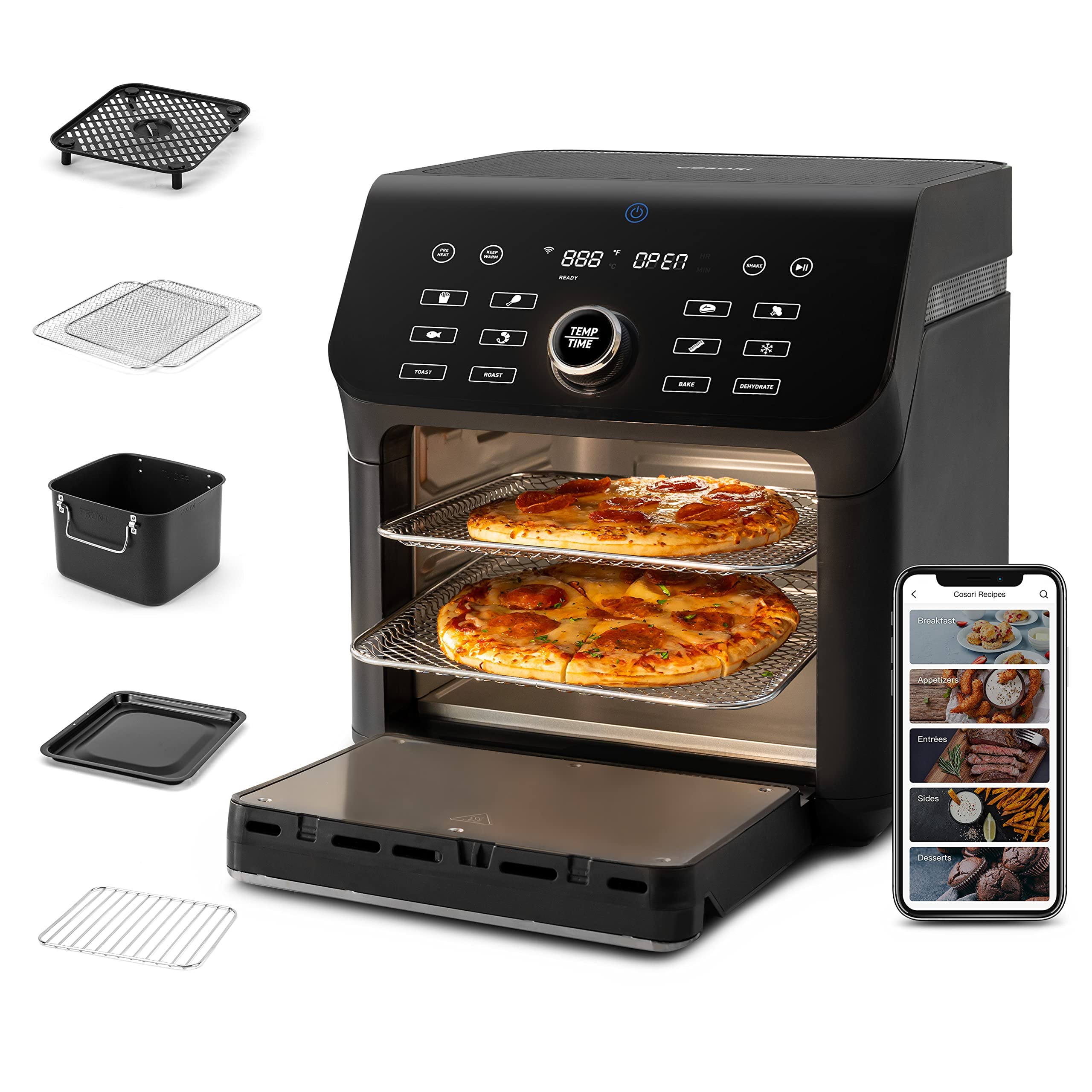 COSORI Air Fryer Toaster Oven Combo, 10 Qt Famil...