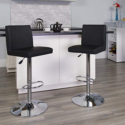 Flash Furniture 2 Pack Contemporary Black Vinyl Adjusta...