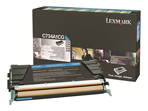 Lexmark C734A1CG Cyan Return Program Toner Cartridge