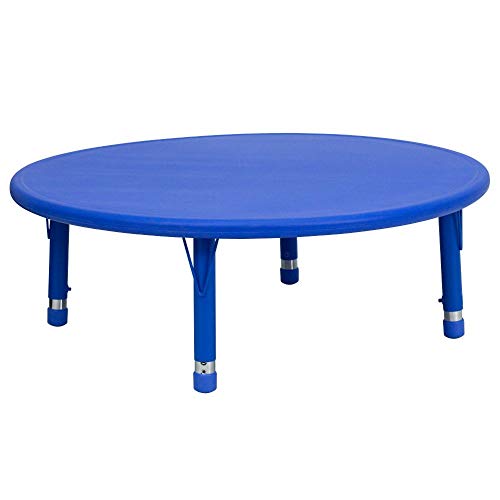 Flash Furniture 45'' Round Blue Plastic Taas Adjustable...