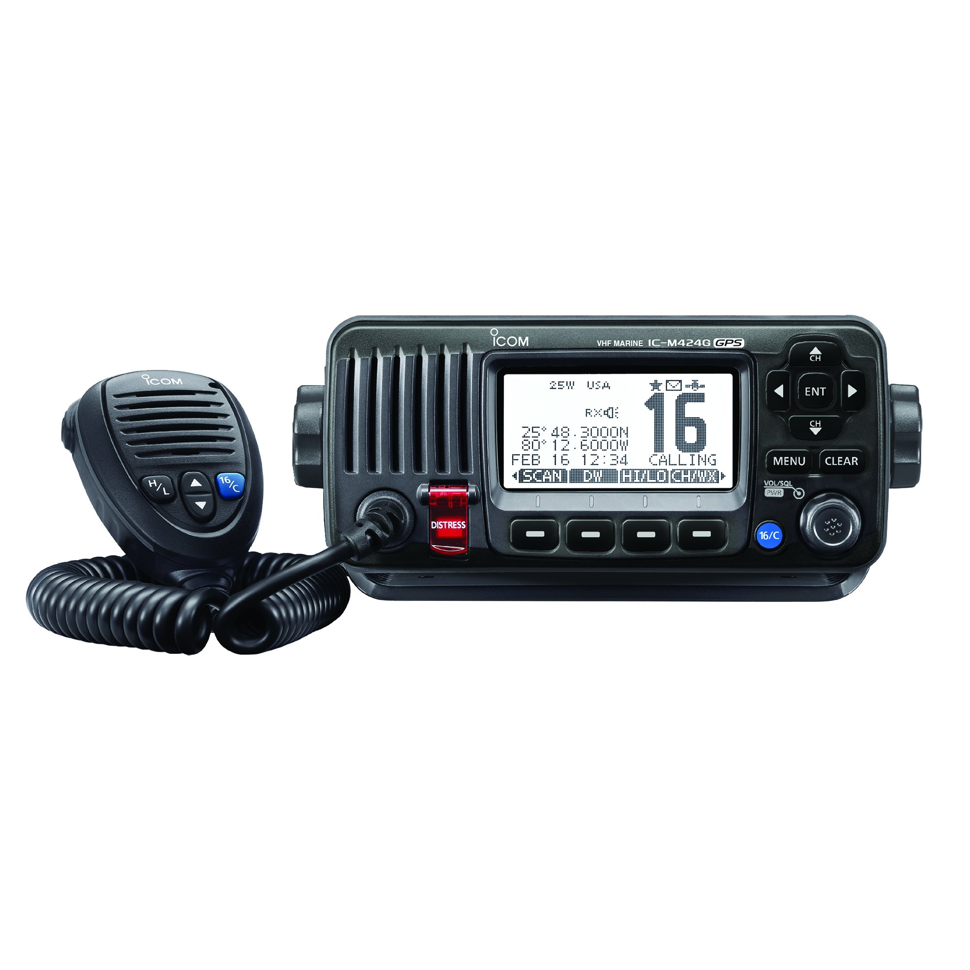 ICOM M424G 21 Fixed Mount VHF Radio na may Panloob na G...