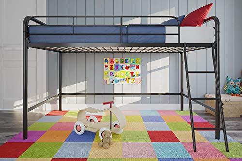 DHP Junior Loft Bed Frame with Ladder, Silver