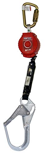 Honeywell Home Honeywell  TurboLite Personal Fall Limiter with Unit End Steel Carabiner & Lanyard End Steel Locking Rebar Hook (MFL-2-Z7/6FT), Red, 6-Feet