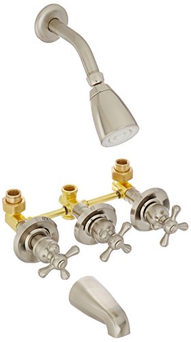 KINGSTON BRASS KB231AX Tub at Shower Faucet na may 3-Cr...