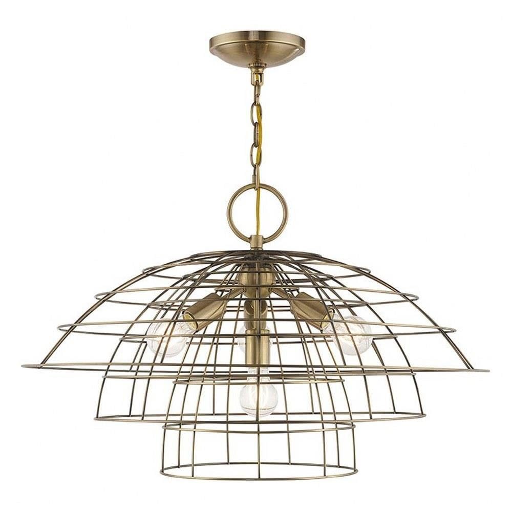 Livex Lt Antique Brass Chandelier