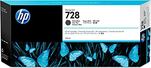 HP 728 Matte Black 300-ml Genuine Ink Cartridge (F9J68A...