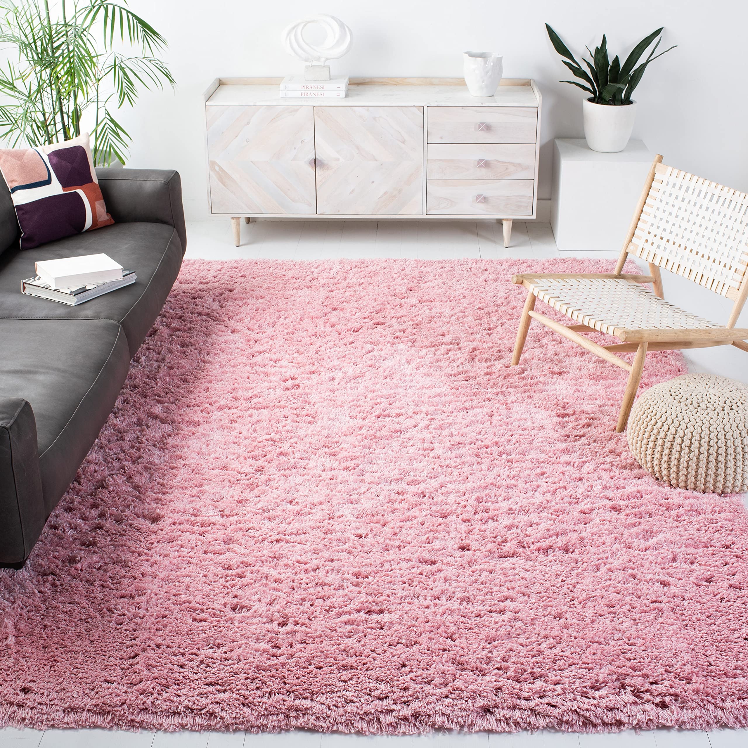 Safavieh Polar Shag Collection 4' Square Light Pink PSG...