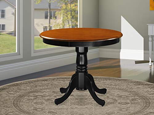 East West Furniture -- DROPSHIP East West Furniture ANT-BLK-TP Antique Dining Room Table - Cherry Table Top Surface at black Finish legs Hardwood Frame Wood Table