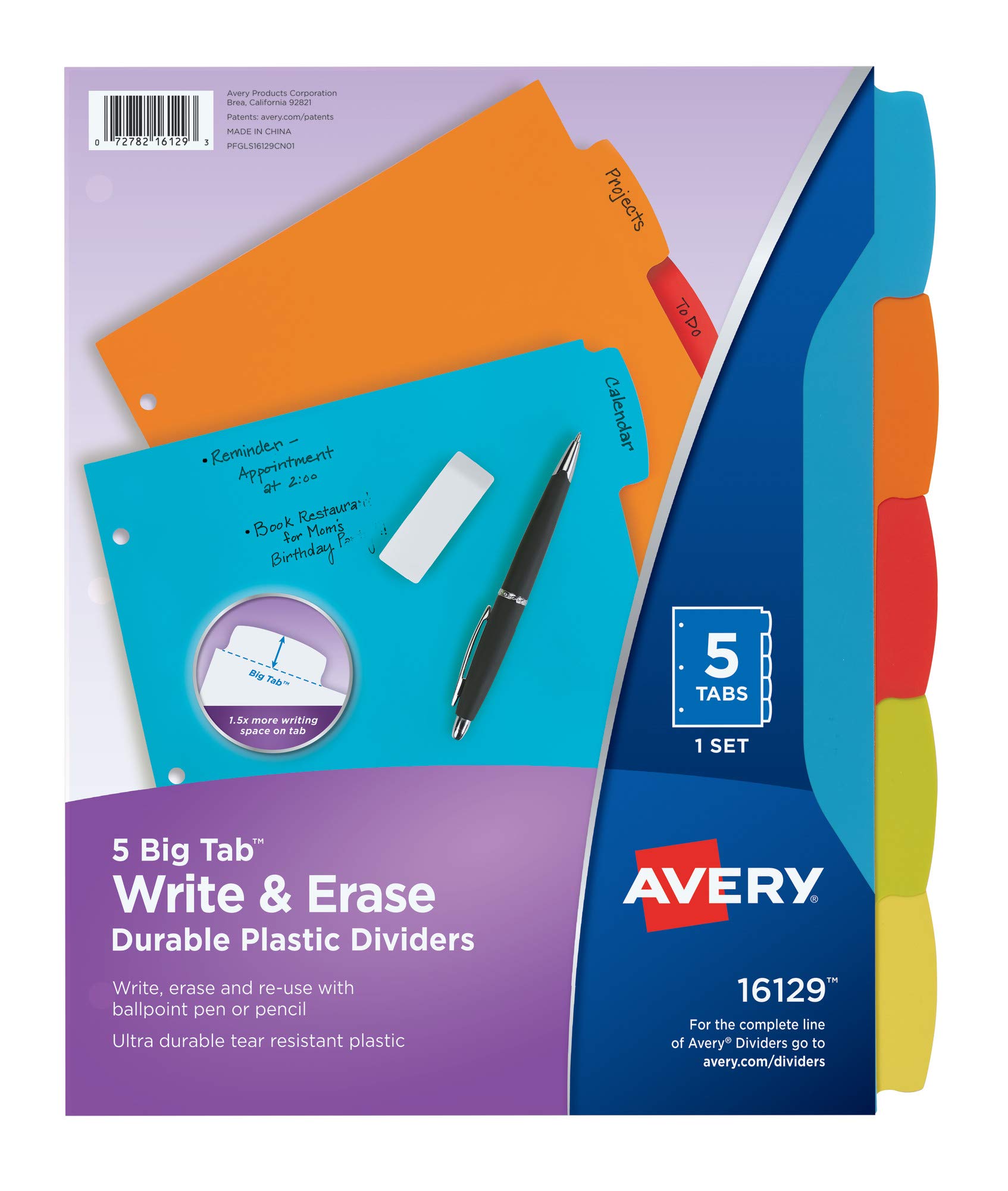 Avery Big Tab Write at Bura Durable Plastic 16129 7