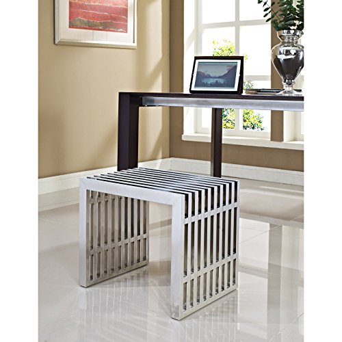 Modway Maliit na Gridiron Stainless Steel Bench -