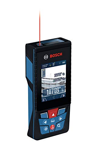 Bosch GLM400C Blaze Outdoor 400ft Bluetooth Connected Laser Measure na may Mga Baterya ng Camera at AA