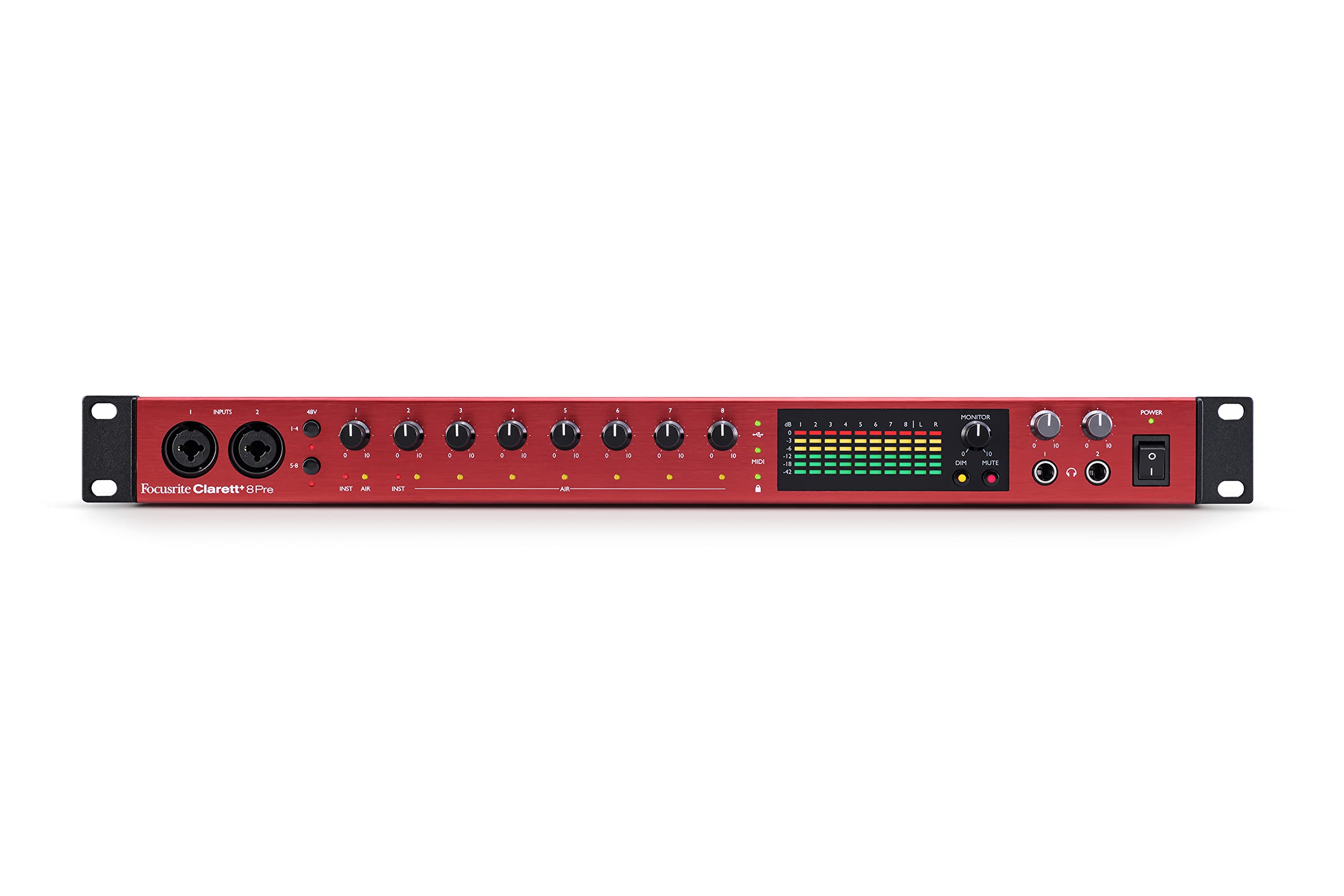 Focusrite Clarett+ 8Pre 18-in / 20-Out USB Audio Interf...