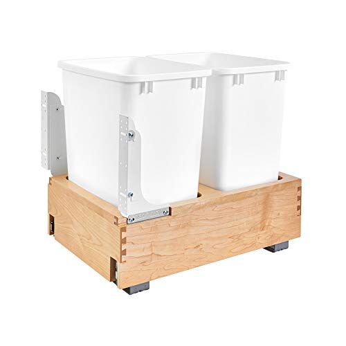 Rev-A-Shelf 4WC-18DM2 Double 35-Quart Maple Bottom Moun...