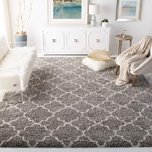 Safavieh Hudson Shag Collection SGH282B Gray and Ivory ...