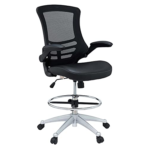 Modway Attainment Vinyl Drafting Chair - Drafting Stool...