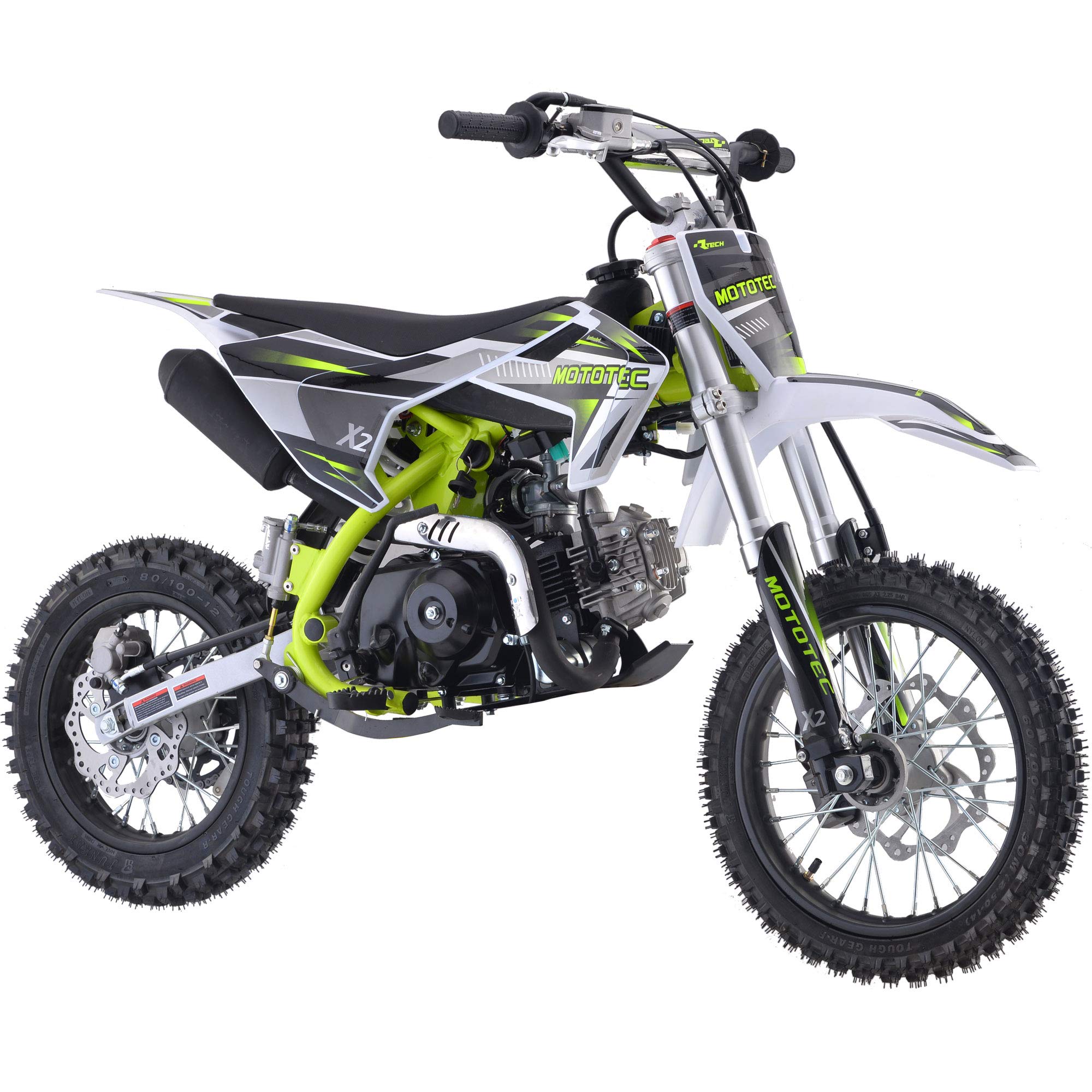 MotoTec X2 110cc 4-Stroke Gas Dirt Bike Berde