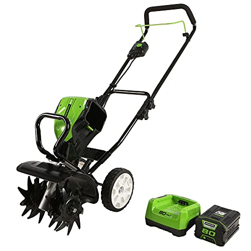 GreenWorks 10-pulgada 80V Cordless Tiller Cultivator