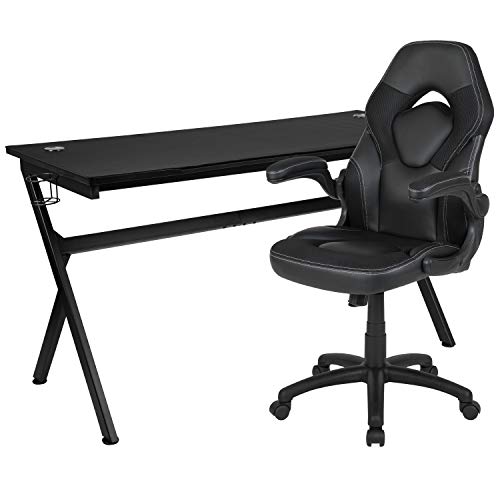 Flash Furniture Red Gaming Desk at Black Reclining Gami...