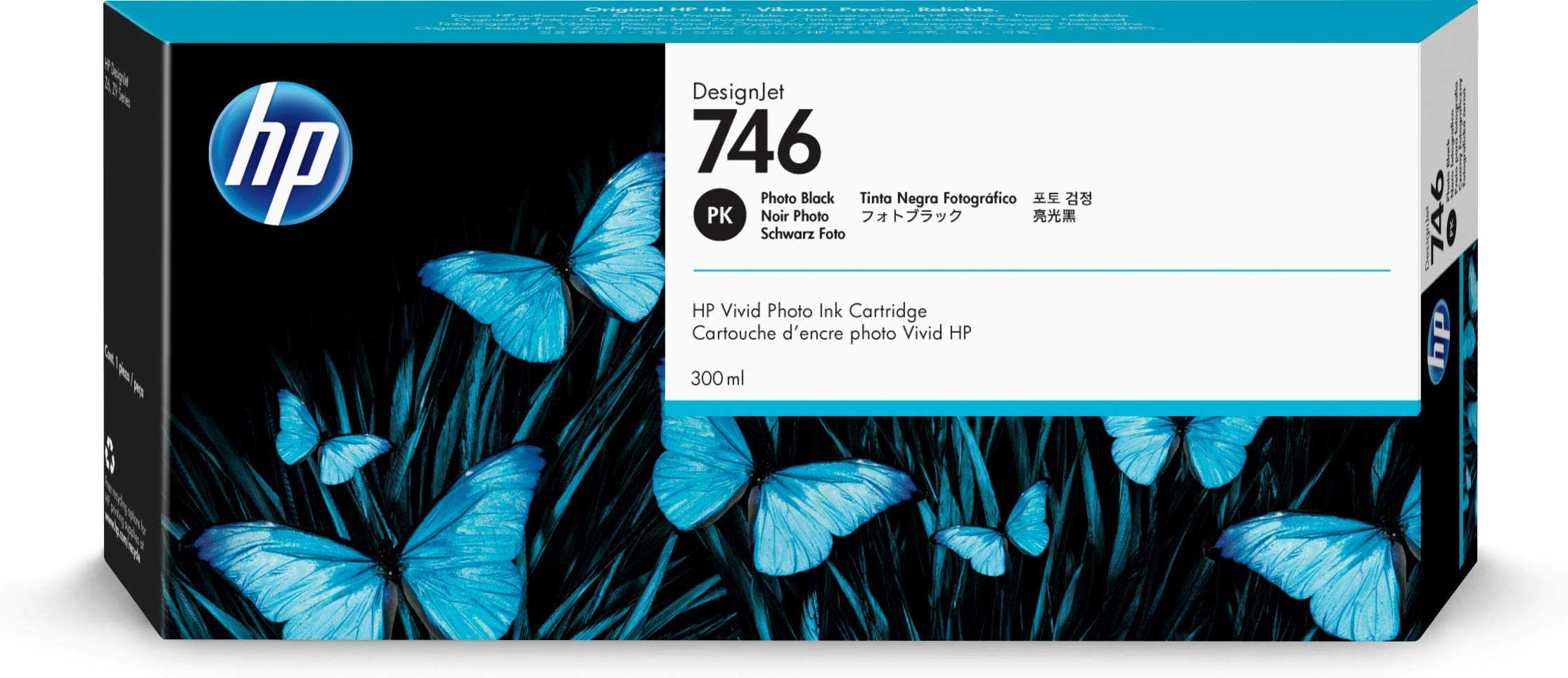 HP 746 Photo Black 300-ml Genuine Ink Cartridge (P2V82A...