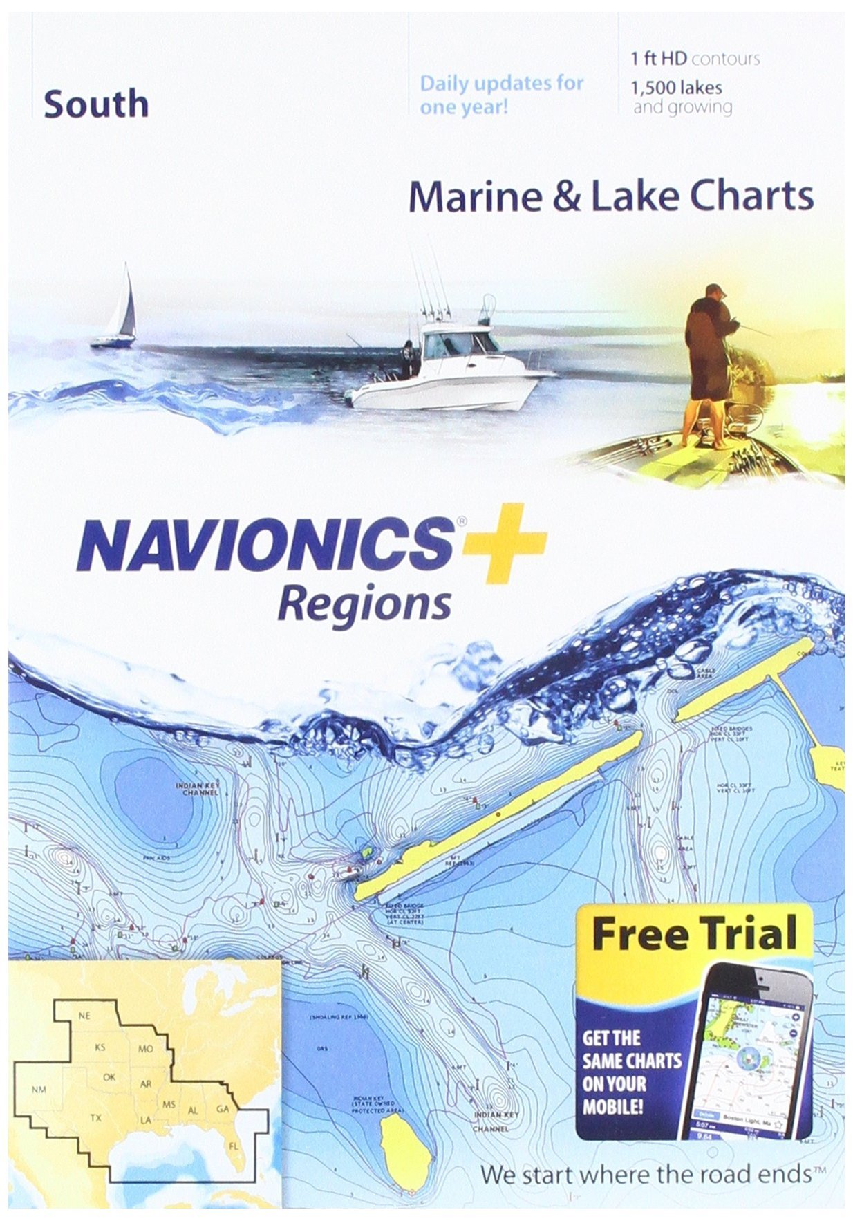 Navionics Plus Regions South Marine at Lake Charts sa S...