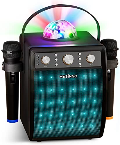 MASINGO Bluetooth Karaoke Machine para sa Matanda at Ba...