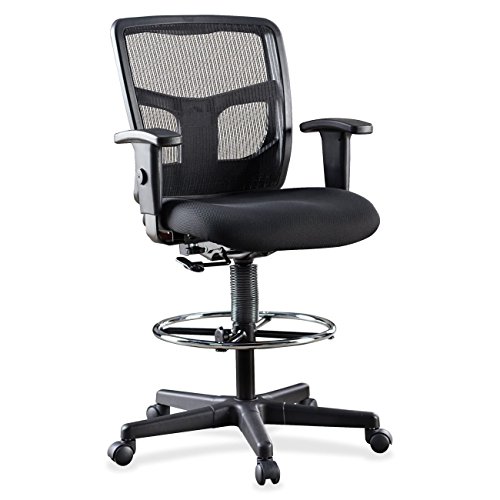 Lorell LLR86801 Ratchet Mesh Mid-Back Stool Chair 2.6' ...